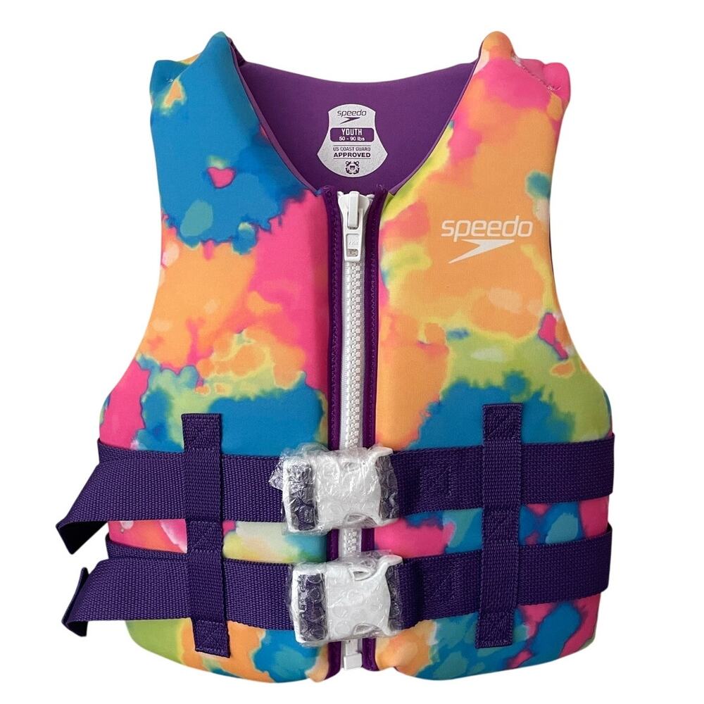 Newt Speedo Youth 50-90 Lbs Tie Dye Life Jacket Vest